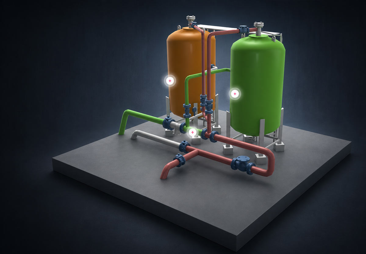 Interaktive 3D-Visualisierung einer technischen Industrieanlage