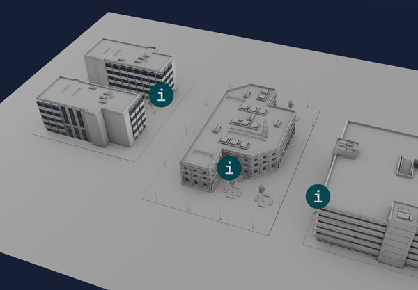 webgl scene interactive city buildings