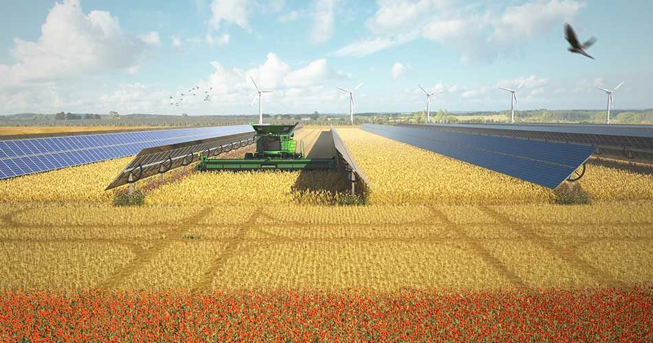 CGI Renderings Agri Photovoltaik/ Mähdrescher